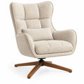 Sillón tapizado con base de varios apoyos, beige y marrón