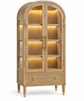 Vitrina de almacenamiento con formas arqueadas, marrón